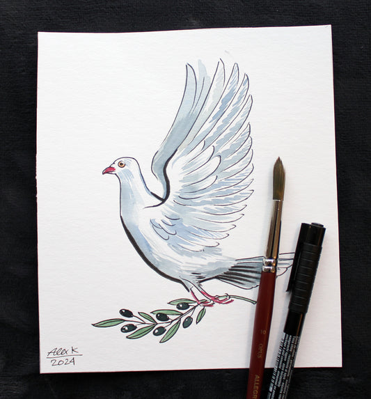 Flying dove. Original art