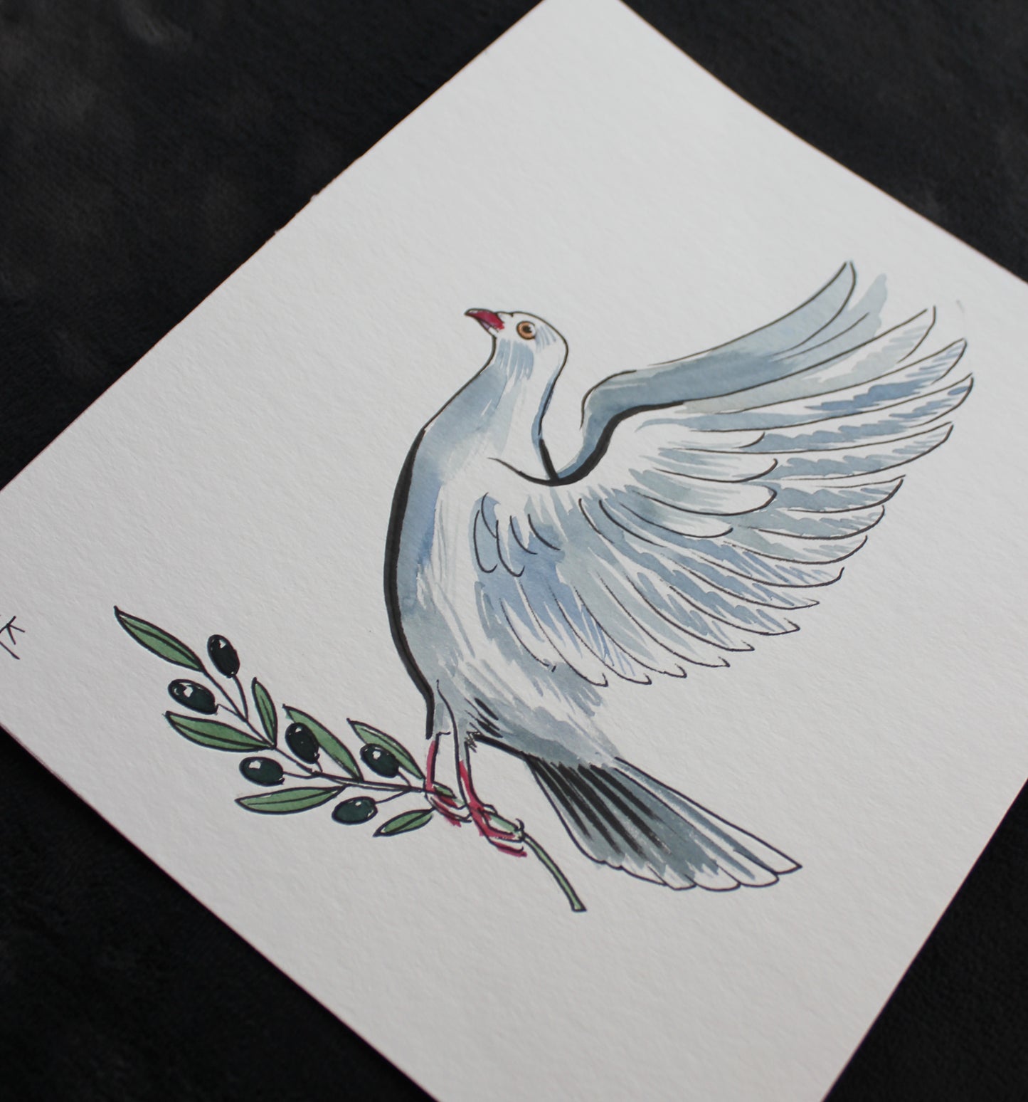 Flying dove. Original art