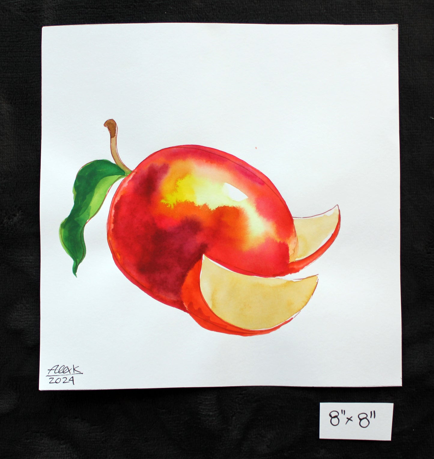 Watercolor mango fruit. Original art