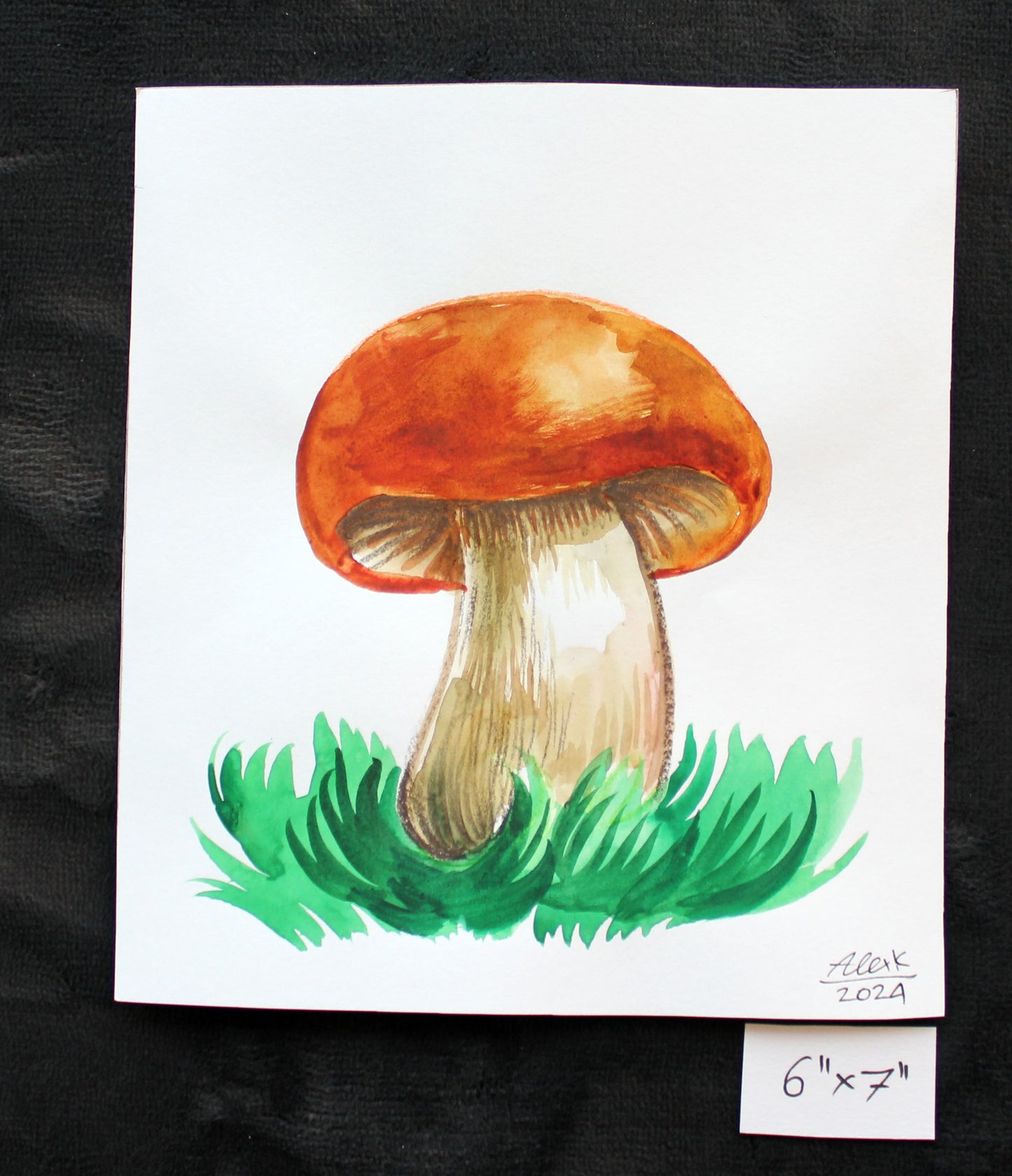 Watercolor mushroom. Original art