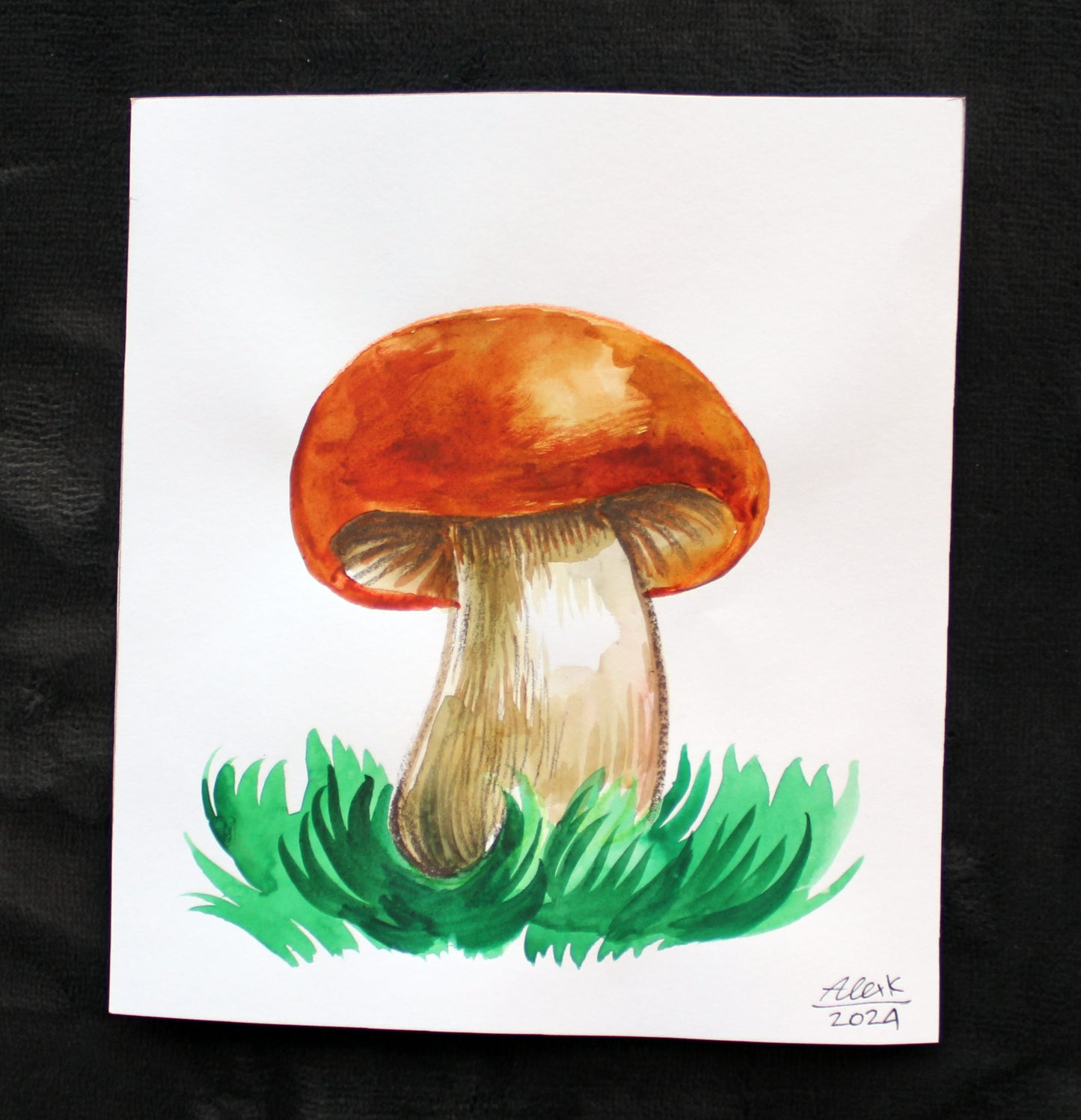 Watercolor mushroom. Original art