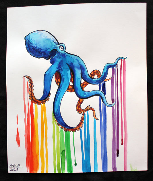 Watercolor octopus