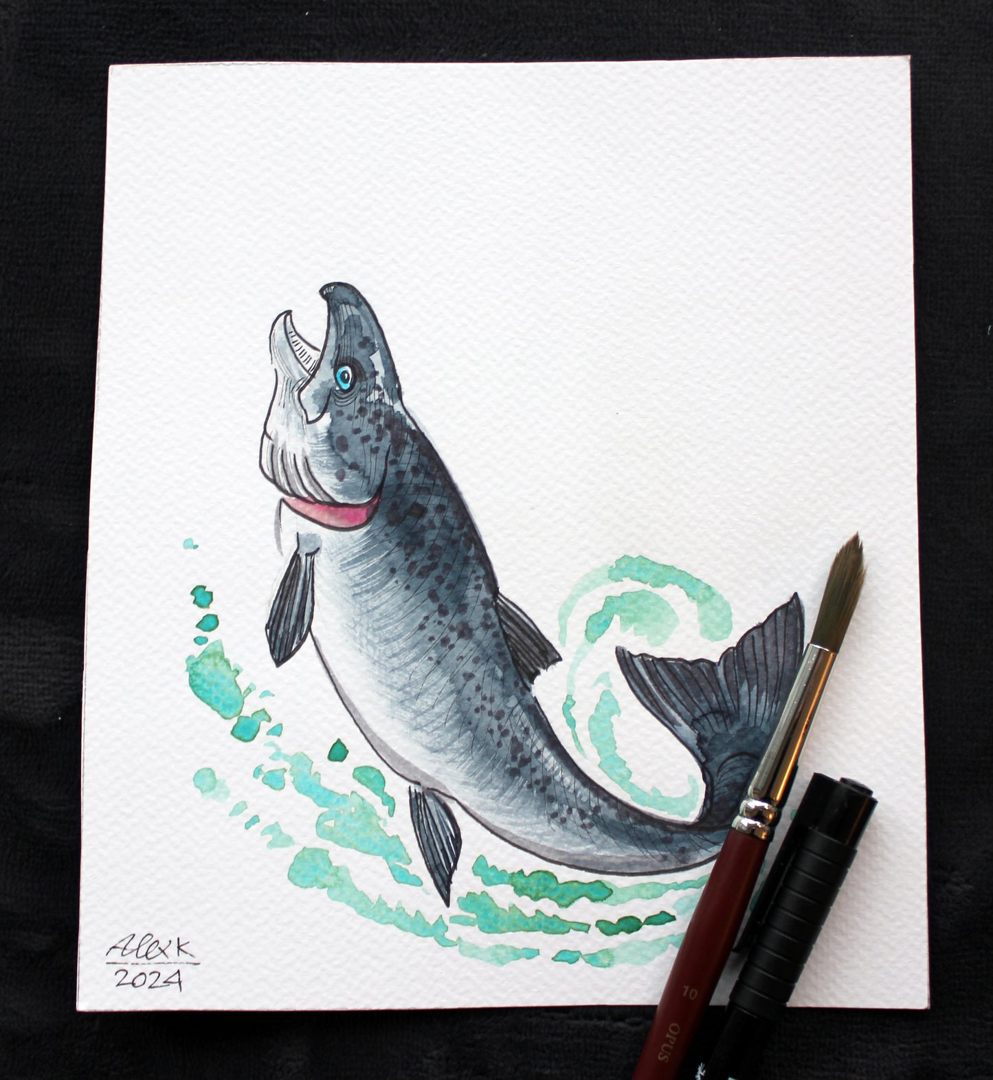 Watercolor salmon